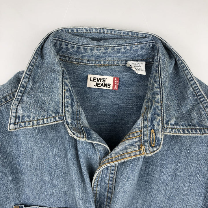 90s-00'S Levi's long-sleeved denim shirt, men's size L equivalent, vintage. cotton blue type Vintage Second Hand