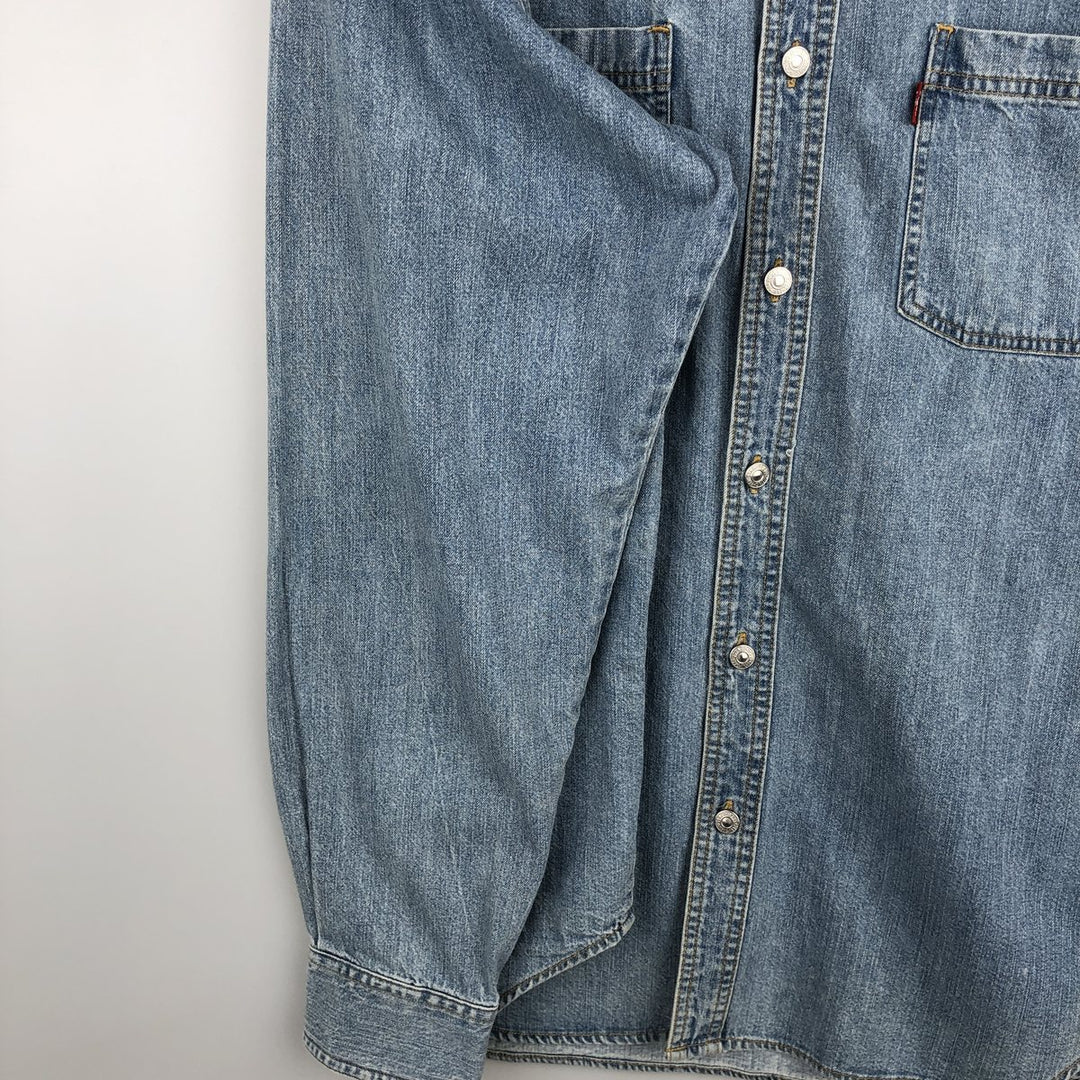 90s-00'S Levi's long-sleeved denim shirt, men's size L equivalent, vintage. cotton blue type Vintage Second Hand