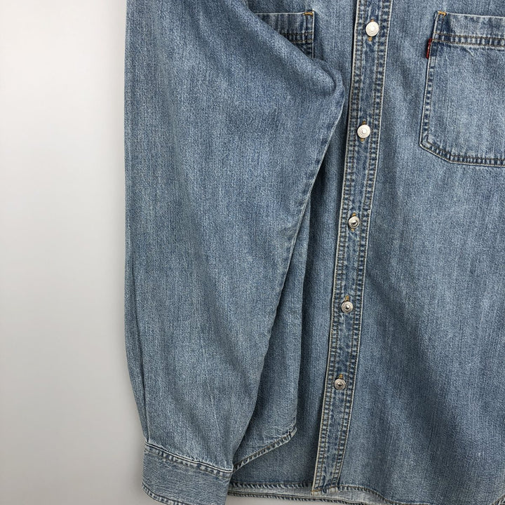 90s-00'S Levi's long-sleeved denim shirt, men's size L equivalent, vintage. cotton blue type Vintage Second Hand