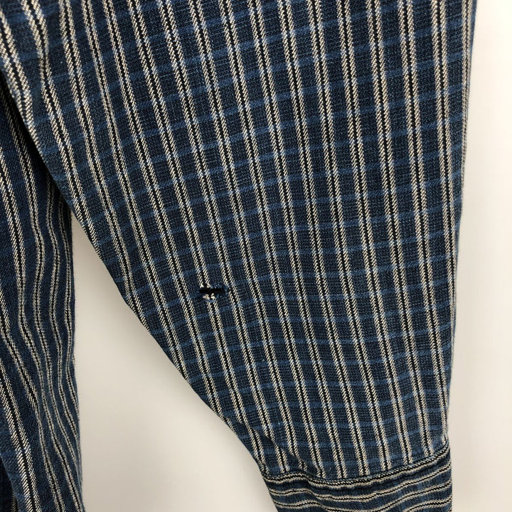 90'S Levi's Stripe Pattern Long Sleeve Denim Shirt Men's Size L Vintage cotton blue type Vintage Second Hand