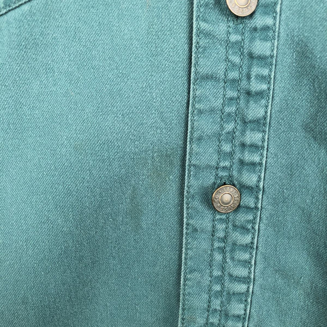 90'S Vintage Levi's Long Sleeve Denim Shirt, Men's Size Medium cotton green type Vintage Second Hand