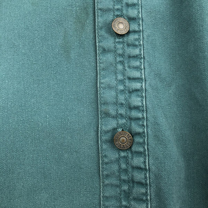 90'S Vintage Levi's Long Sleeve Denim Shirt, Men's Size Medium cotton green type Vintage Second Hand
