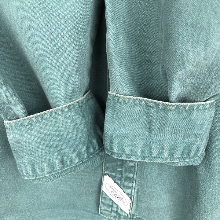90'S Vintage Levi's Long Sleeve Denim Shirt, Men's Size Medium cotton green type Vintage Second Hand