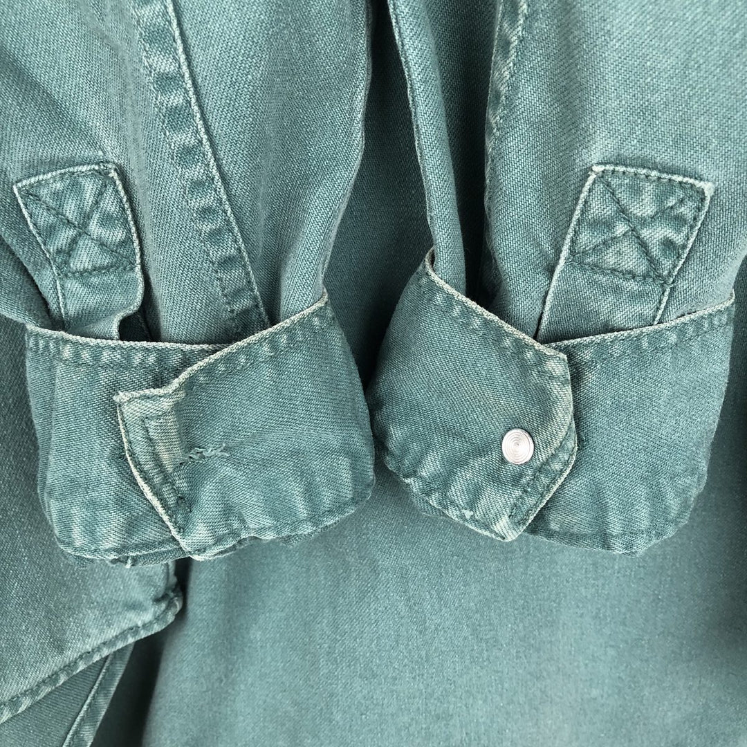 90'S Vintage Levi's Long Sleeve Denim Shirt, Men's Size Medium cotton green type Vintage Second Hand