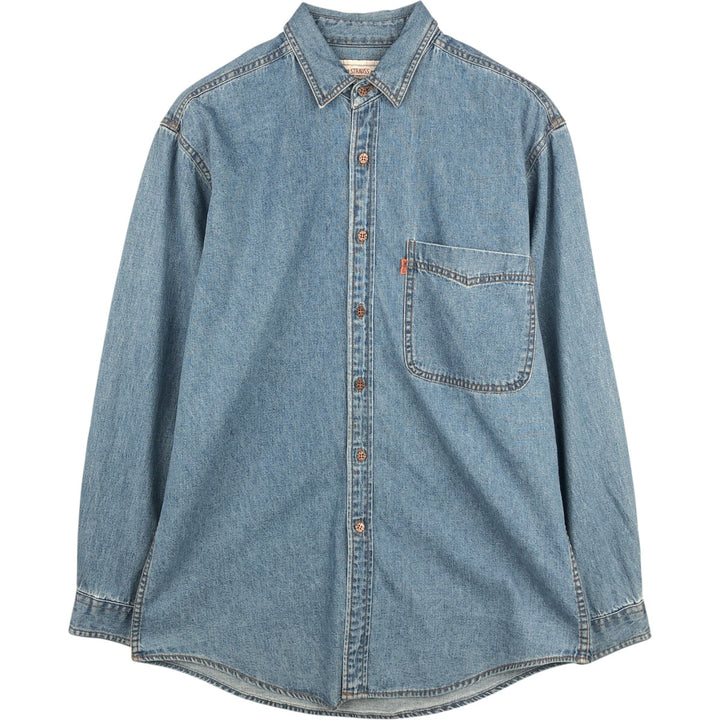 Levi's Orange Tab Long-Sleeve Denim Shirt, Men's Size M (approx.) cotton blue type Vintage Second Hand