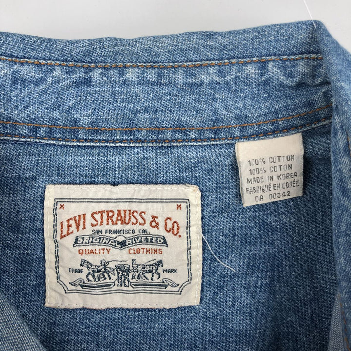 Levi's Orange Tab Long-Sleeve Denim Shirt, Men's Size M (approx.) cotton blue type Vintage Second Hand
