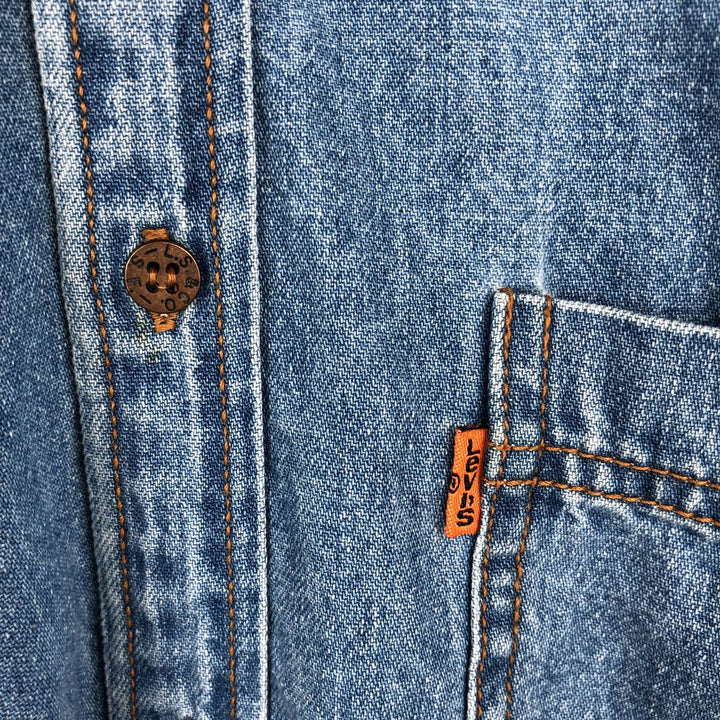 Levi's Orange Tab Long-Sleeve Denim Shirt, Men's Size M (approx.) cotton blue type Vintage Second Hand