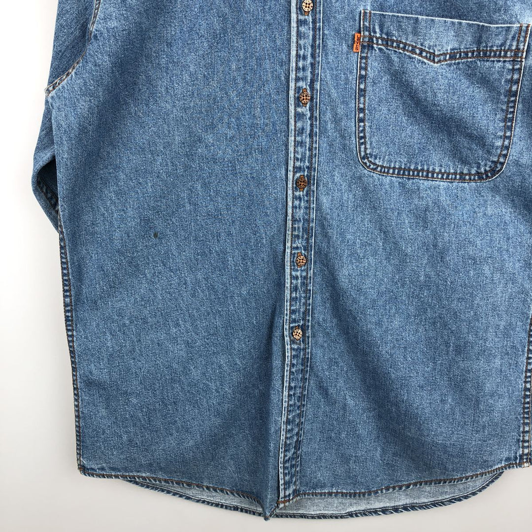 Levi's Orange Tab Long-Sleeve Denim Shirt, Men's Size M (approx.) cotton blue type Vintage Second Hand