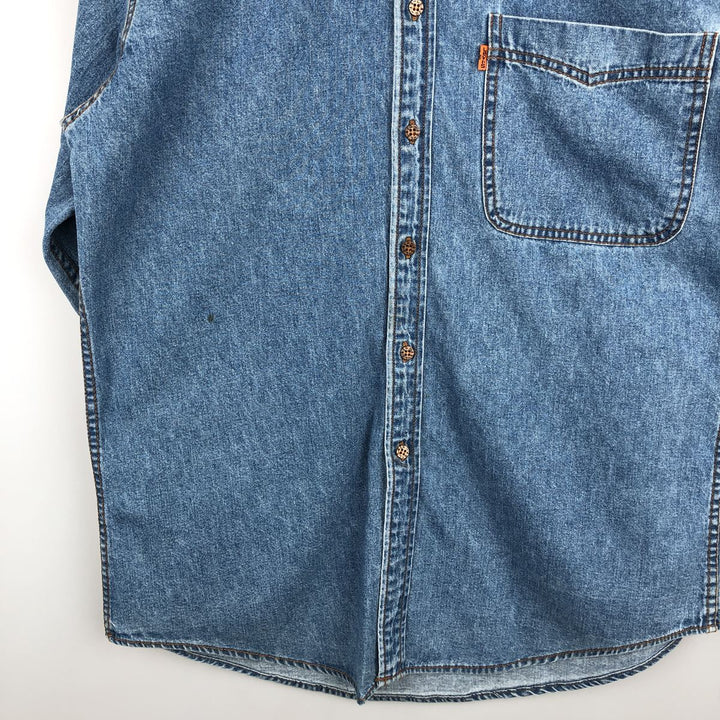 Levi's Orange Tab Long-Sleeve Denim Shirt, Men's Size M (approx.) cotton blue type Vintage Second Hand