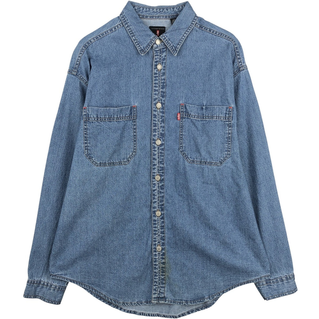 Vintage 90'S Levi's Red Tab long-sleeved denim shirt, men's size XL cotton blue type Vintage Second Hand