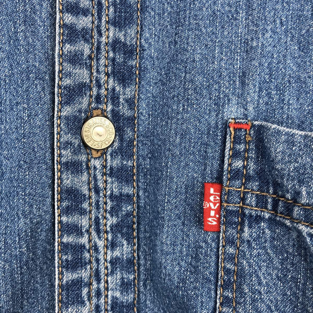 Vintage 90'S Levi's Red Tab long-sleeved denim shirt, men's size XL cotton blue type Vintage Second Hand