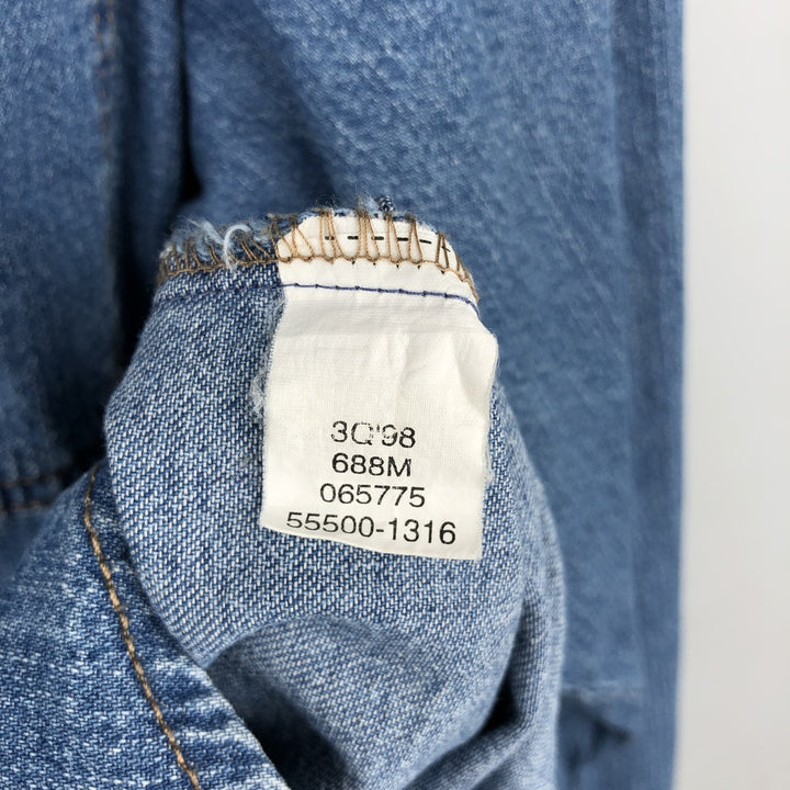Vintage 90'S Levi's Red Tab long-sleeved denim shirt, men's size XL cotton blue type Vintage Second Hand
