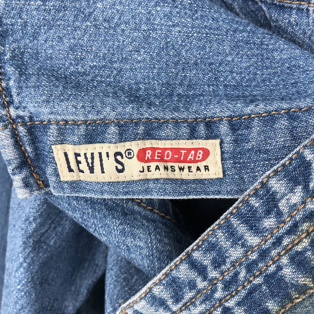 Vintage 90'S Levi's Red Tab long-sleeved denim shirt, men's size XL cotton blue type Vintage Second Hand
