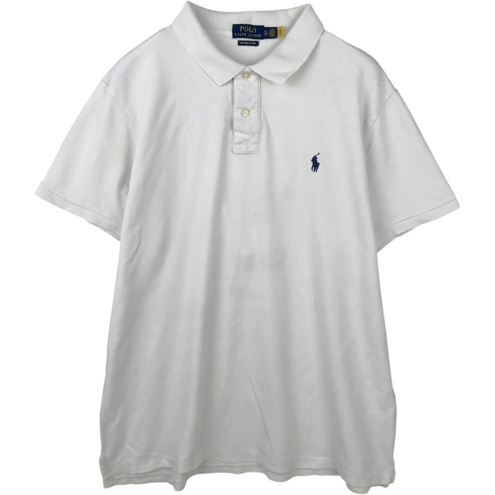 Ralph Lauren POLO RALPH LAUREN CUSTOM SLIM FIT short sleeve polo shirt men's XL equivalent cotton black type Vintage Second Hand