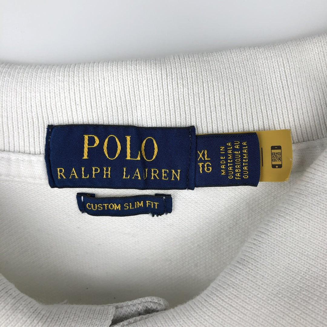 Ralph Lauren POLO RALPH LAUREN CUSTOM SLIM FIT short sleeve polo shirt men's XL equivalent cotton black type Vintage Second Hand