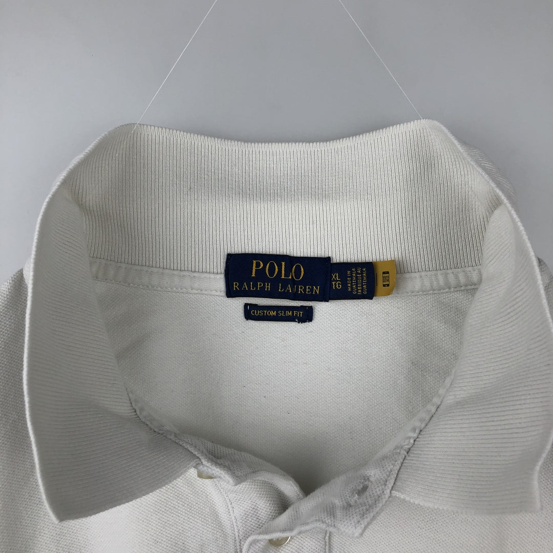 Ralph Lauren POLO RALPH LAUREN CUSTOM SLIM FIT short sleeve polo shirt men's XL equivalent cotton black type Vintage Second Hand