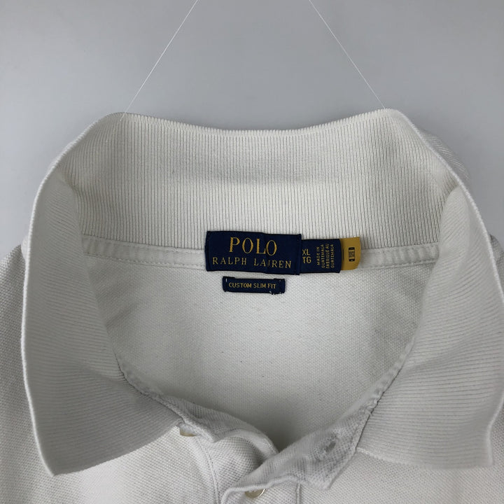 Ralph Lauren POLO RALPH LAUREN CUSTOM SLIM FIT short sleeve polo shirt men's XL equivalent cotton black type Vintage Second Hand