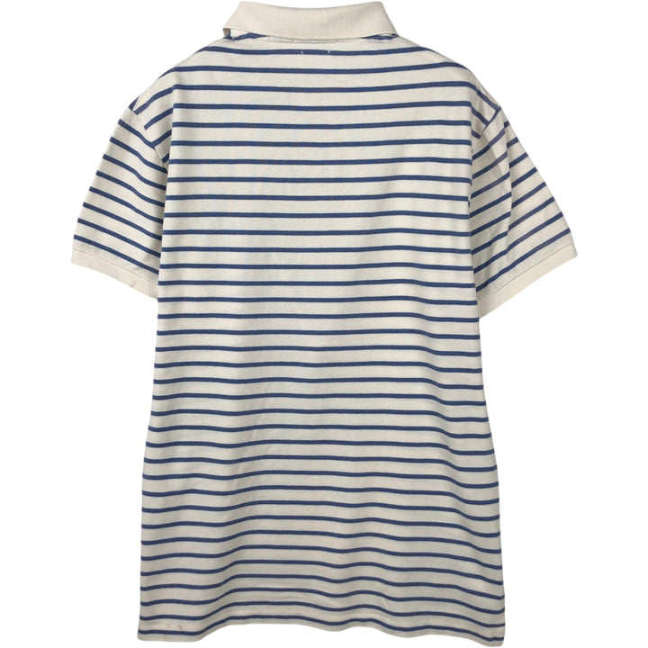 Ralph Lauren POLO RALPH LAUREN CUSTOM FIT short sleeve striped polo shirt men's size M cotton unbleached Vintage Second Hand
