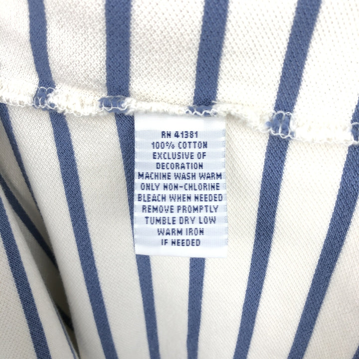 Ralph Lauren POLO RALPH LAUREN CUSTOM FIT short sleeve striped polo shirt men's size M cotton unbleached Vintage Second Hand
