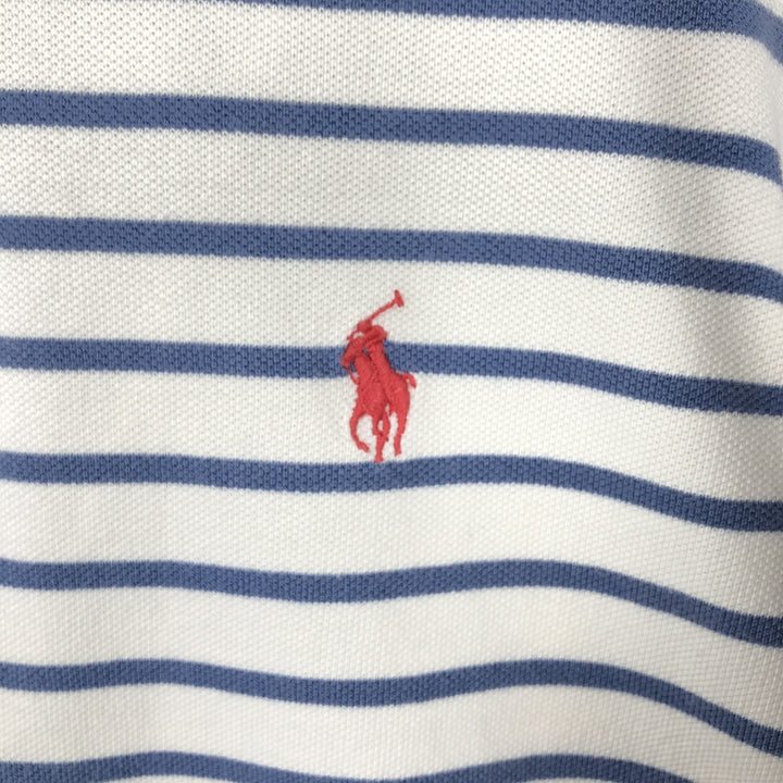 Ralph Lauren POLO RALPH LAUREN CUSTOM FIT short sleeve striped polo shirt men's size M cotton unbleached Vintage Second Hand