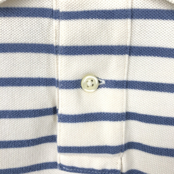 Ralph Lauren POLO RALPH LAUREN CUSTOM FIT short sleeve striped polo shirt men's size M cotton unbleached Vintage Second Hand