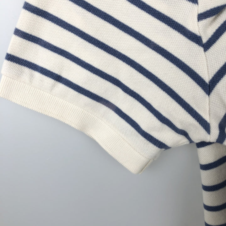 Ralph Lauren POLO RALPH LAUREN CUSTOM FIT short sleeve striped polo shirt men's size M cotton unbleached Vintage Second Hand