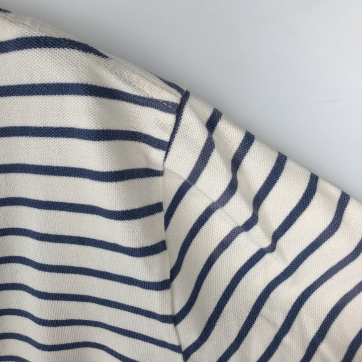 Ralph Lauren POLO RALPH LAUREN CUSTOM FIT short sleeve striped polo shirt men's size M cotton unbleached Vintage Second Hand