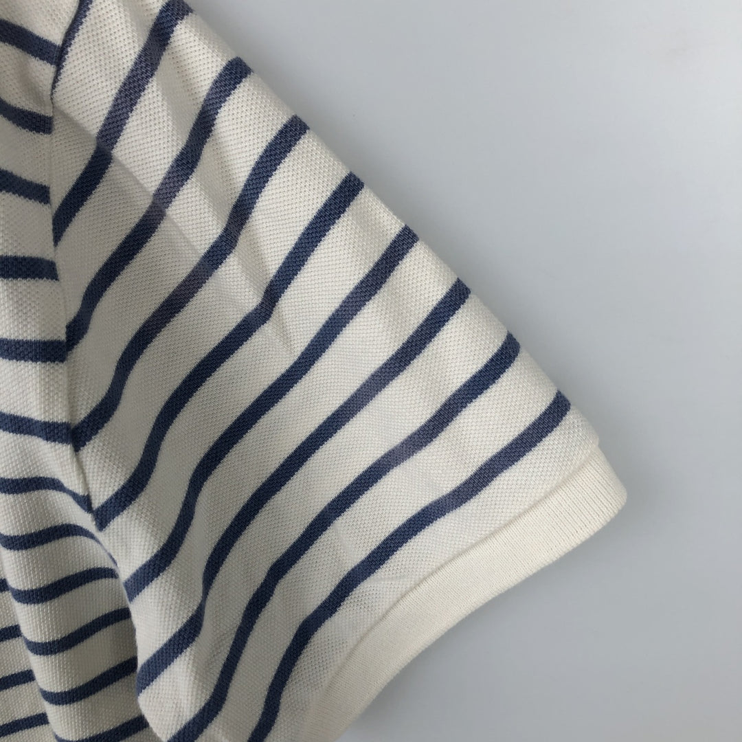 Ralph Lauren POLO RALPH LAUREN CUSTOM FIT short sleeve striped polo shirt men's size M cotton unbleached Vintage Second Hand