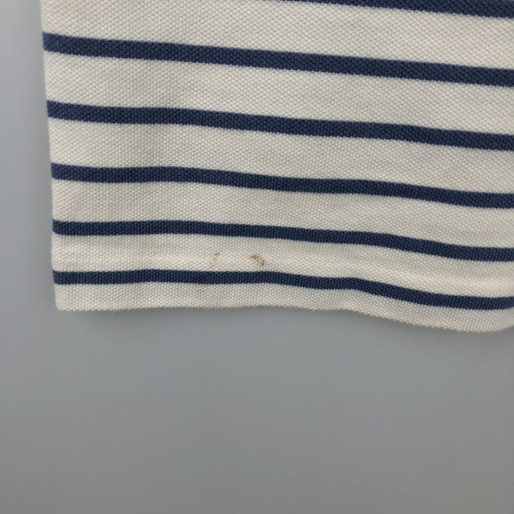 Ralph Lauren POLO RALPH LAUREN CUSTOM FIT short sleeve striped polo shirt men's size M cotton unbleached Vintage Second Hand