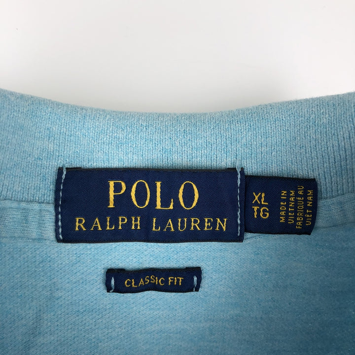 Ralph Lauren POLO RALPH LAUREN CLASSIC FIT short sleeve polo shirt men's XL equivalent cotton Blue type light blue Vintage Second Hand
