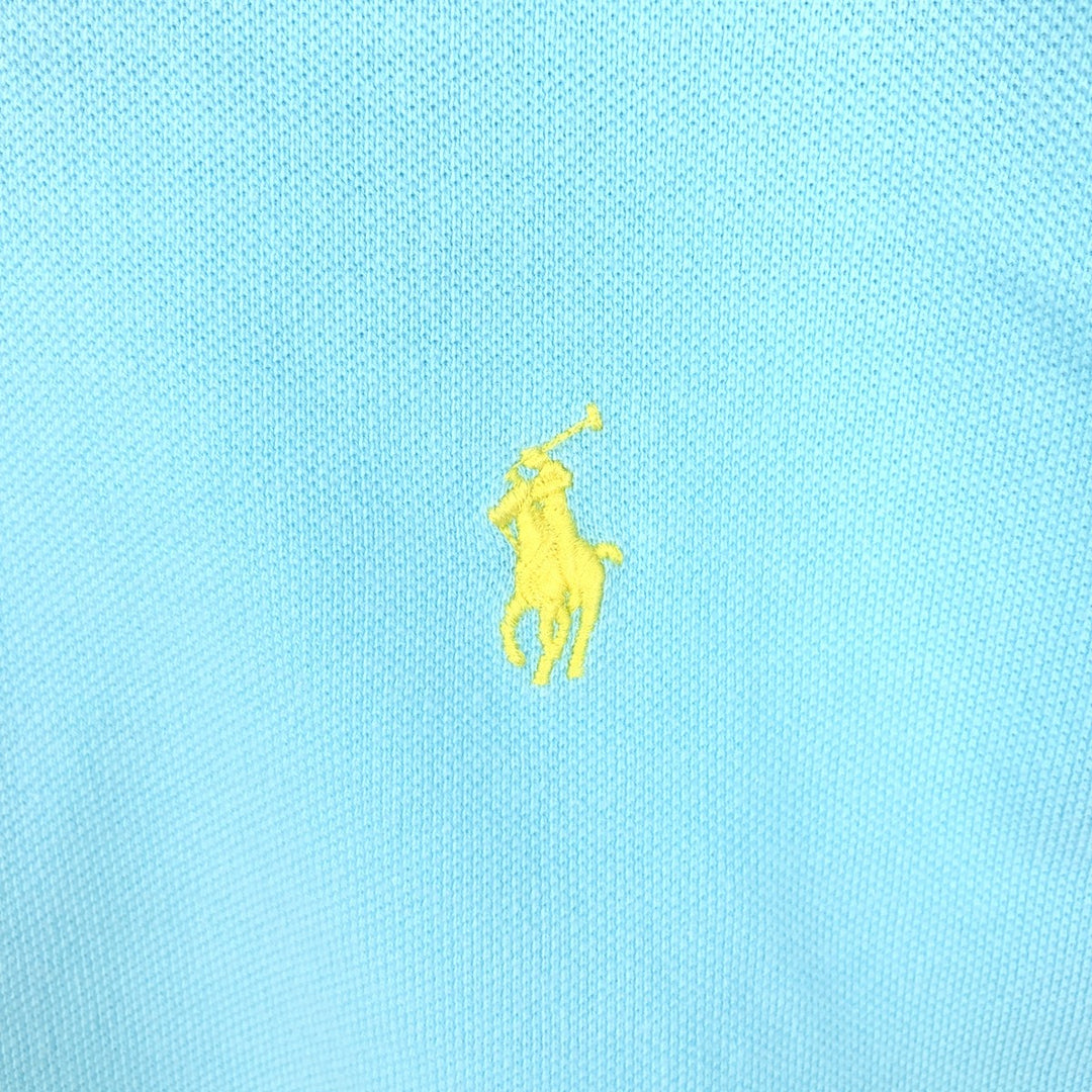 Ralph Lauren POLO RALPH LAUREN short sleeve polo shirt men's size L cotton turquoise blue Vintage Second Hand