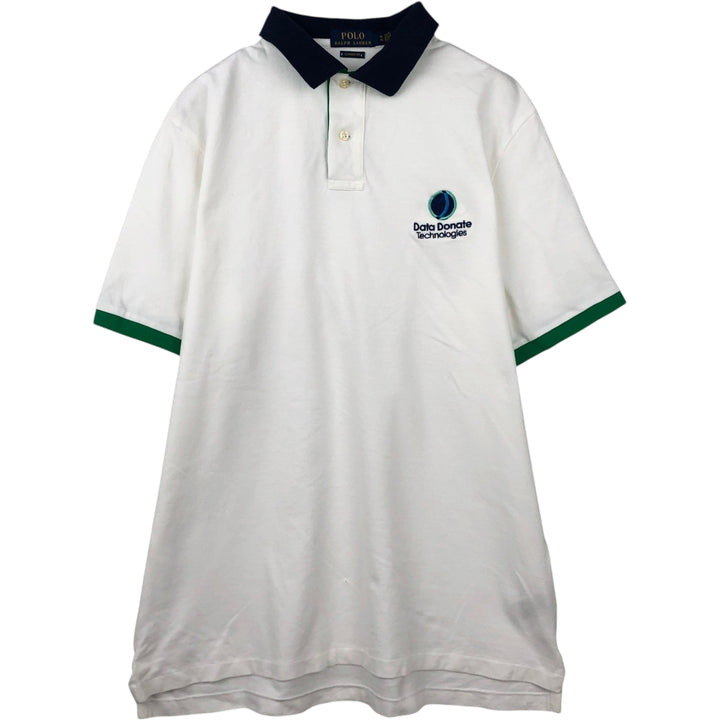 Ralph Lauren POLO RALPH LAUREN CLASSIC FIT Advertising Short-Sleeve Polo Shirt, Men's Size XL (approx.) cotton white type Vintage Second Hand