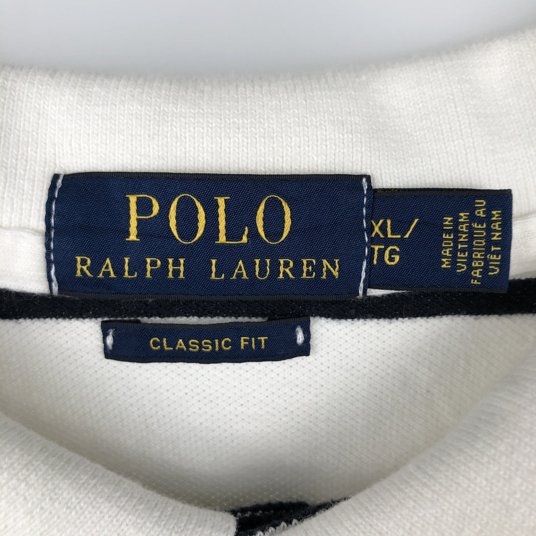 Ralph Lauren POLO RALPH LAUREN CLASSIC FIT short sleeve polo shirt men's XL equivalent cotton white type Vintage Second Hand