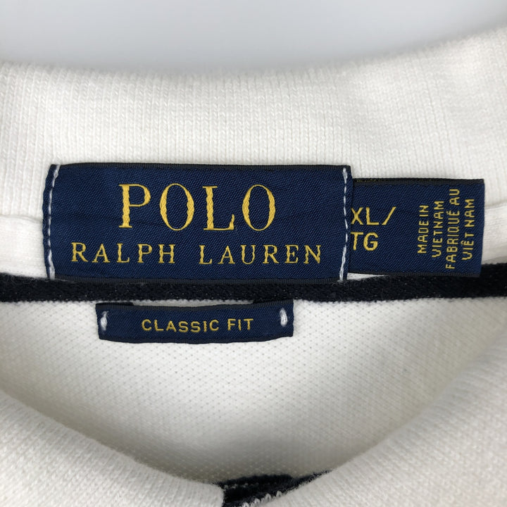 Ralph Lauren POLO RALPH LAUREN CLASSIC FIT short sleeve polo shirt men's XL equivalent cotton white type Vintage Second Hand