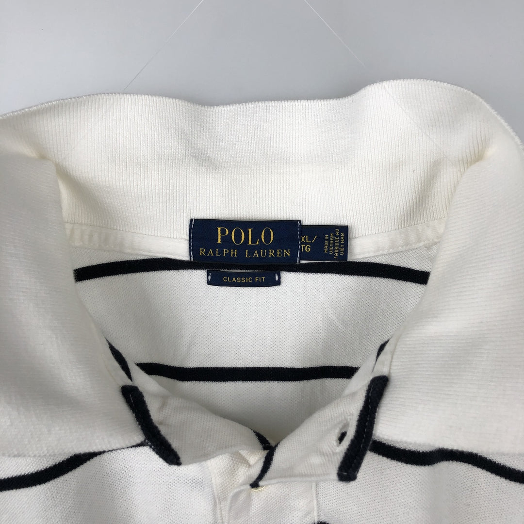 Ralph Lauren POLO RALPH LAUREN CLASSIC FIT short sleeve polo shirt men's XL equivalent cotton white type Vintage Second Hand