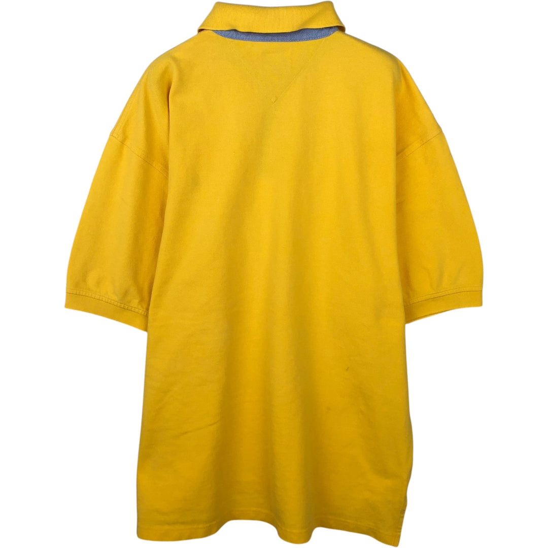 1990'S Tommy Hilfiger Short-Sleeve Polo Shirt, Men's Size XL (Equivalent), Vintage cotton yellow type Vintage Second Hand