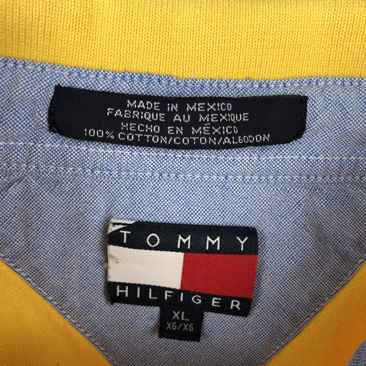 1990'S Tommy Hilfiger Short-Sleeve Polo Shirt, Men's Size XL (Equivalent), Vintage cotton yellow type Vintage Second Hand