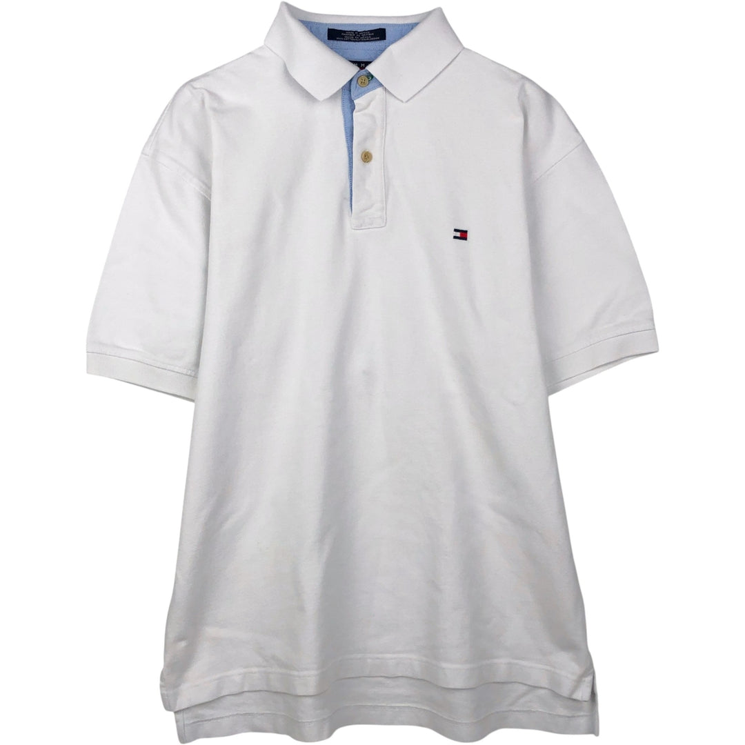 1990'S Tommy Hilfiger Short-Sleeve Polo Shirt, Men's Size L (approx.), Vintage cotton white type Vintage Second Hand