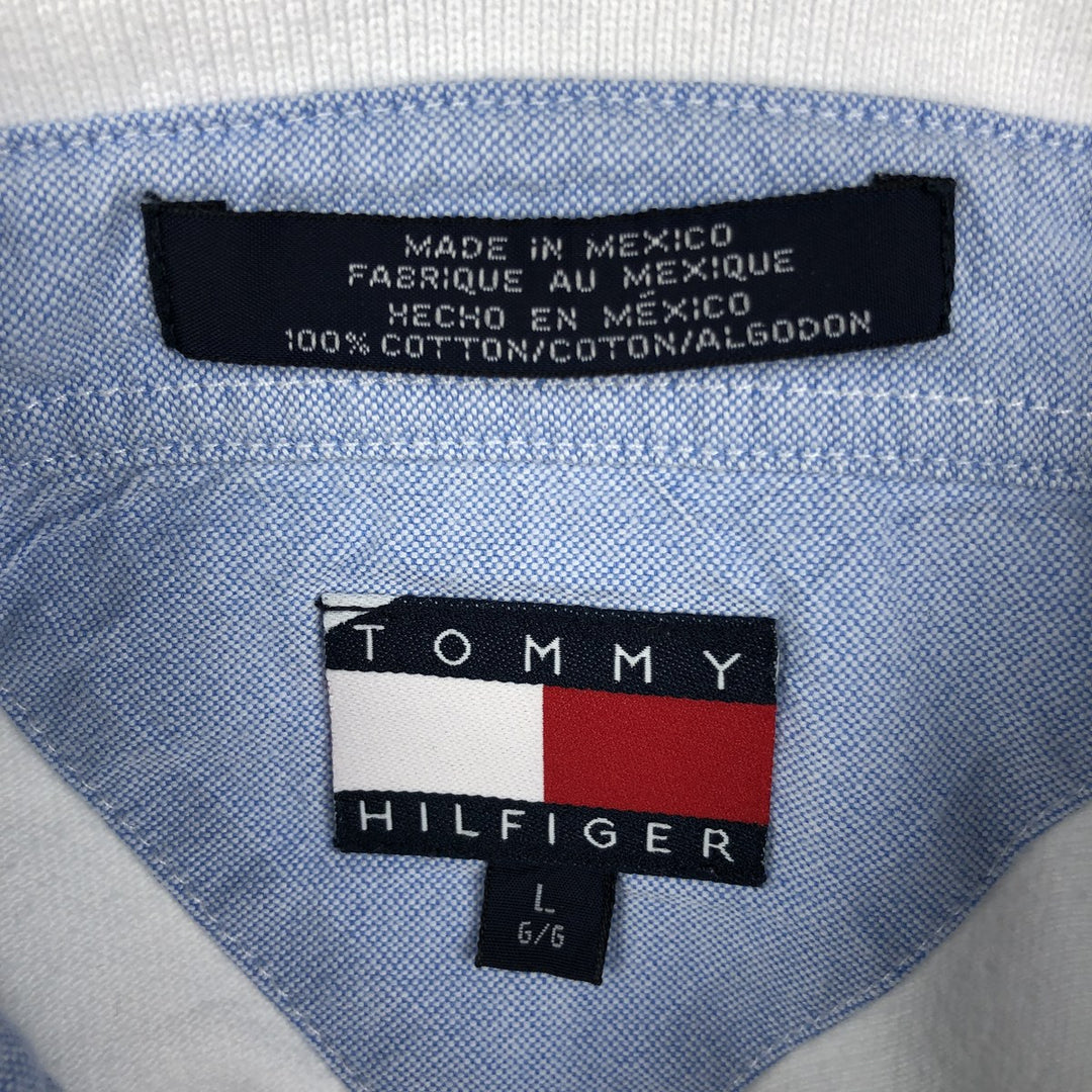 1990'S Tommy Hilfiger Short-Sleeve Polo Shirt, Men's Size L (approx.), Vintage cotton white type Vintage Second Hand