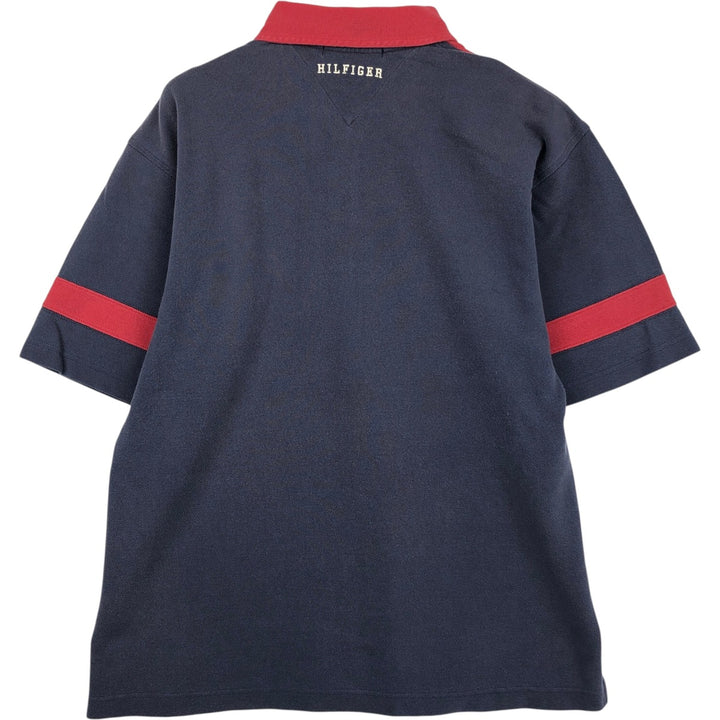 1990'S Tommy Hilfiger short-sleeved polo shirt, men's size M equivalent, vintage. cotton red type Vintage Second Hand