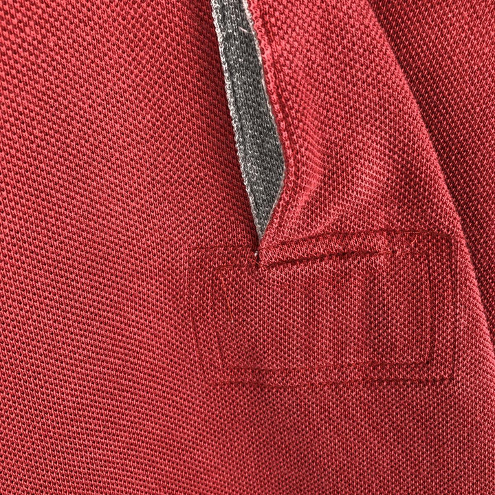 1990'S Tommy Hilfiger short-sleeved polo shirt, men's size M equivalent, vintage. cotton red type Vintage Second Hand