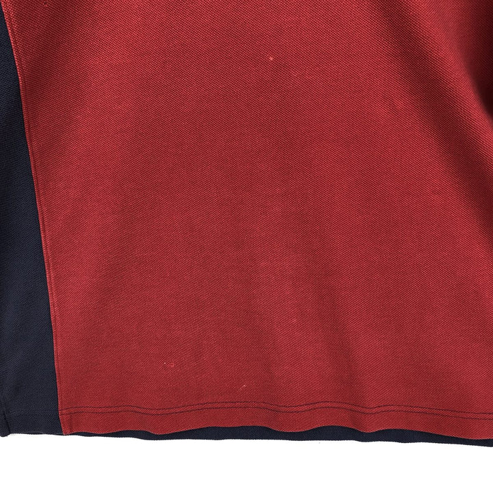 1990'S Tommy Hilfiger short-sleeved polo shirt, men's size M equivalent, vintage. cotton red type Vintage Second Hand