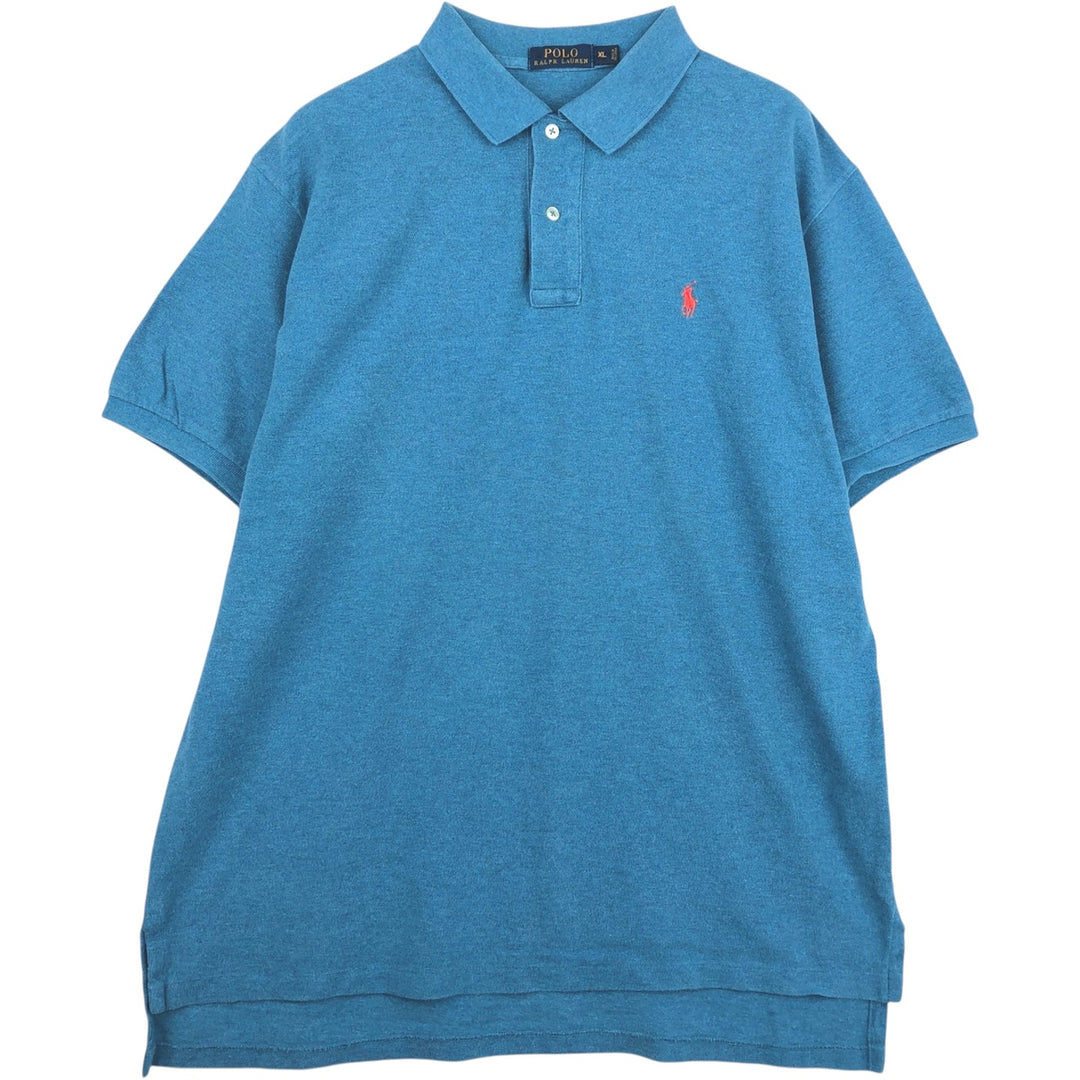 Ralph Lauren POLO RALPH LAUREN short sleeve polo shirt men's XL equivalent cotton Blue type light blue Vintage Second Hand