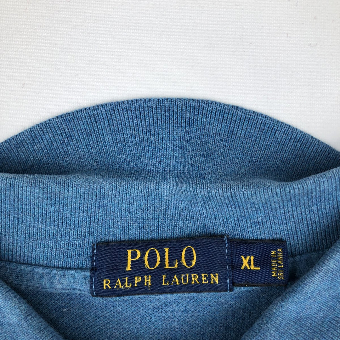 Ralph Lauren POLO RALPH LAUREN short sleeve polo shirt men's XL equivalent cotton Blue type light blue Vintage Second Hand