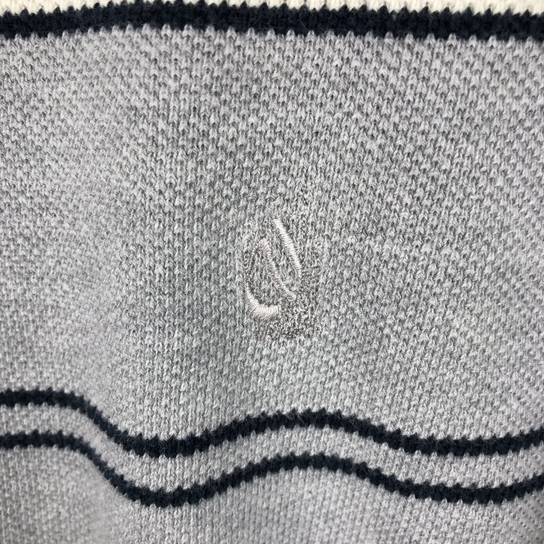 NAUTICA Short Sleeve Striped Polo Shirt Men's XL Size cotton gray type Vintage Second Hand