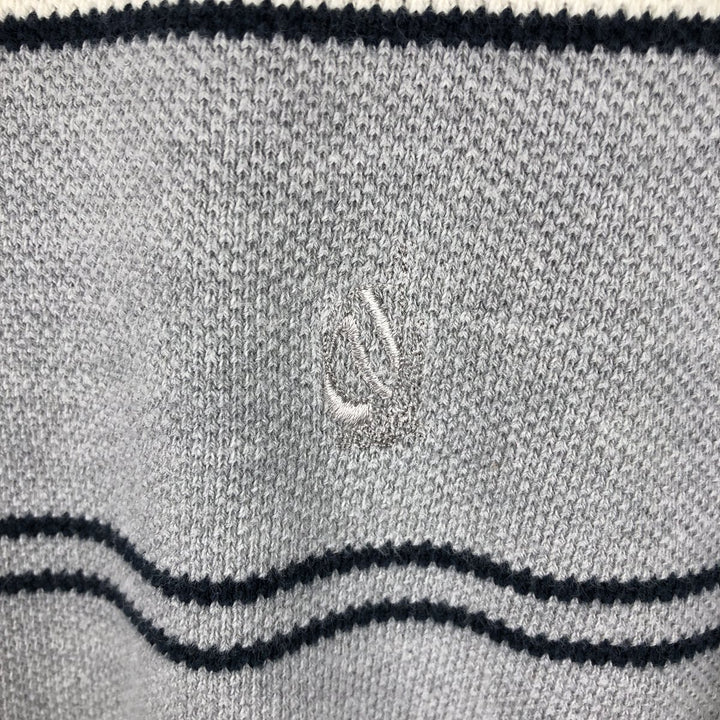NAUTICA Short Sleeve Striped Polo Shirt Men's XL Size cotton gray type Vintage Second Hand