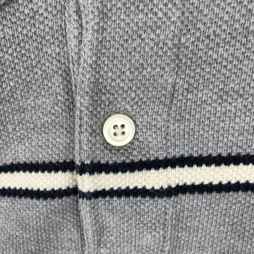 NAUTICA Short Sleeve Striped Polo Shirt Men's XL Size cotton gray type Vintage Second Hand