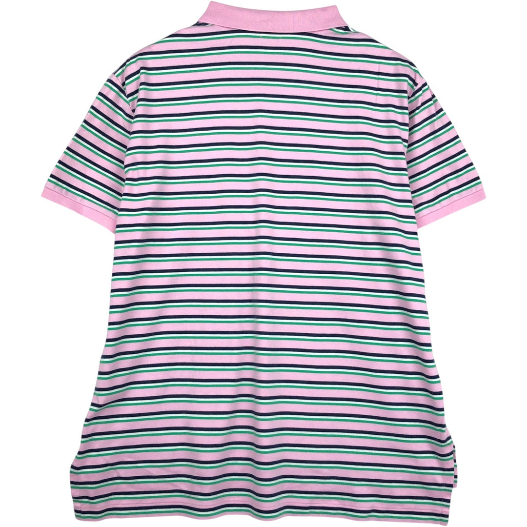 Ralph Lauren POLO RALPH LAUREN Multi-stripe Short-Sleeve Polo Shirt, Men's Size XL (approx.) cotton pink type Vintage Second Hand