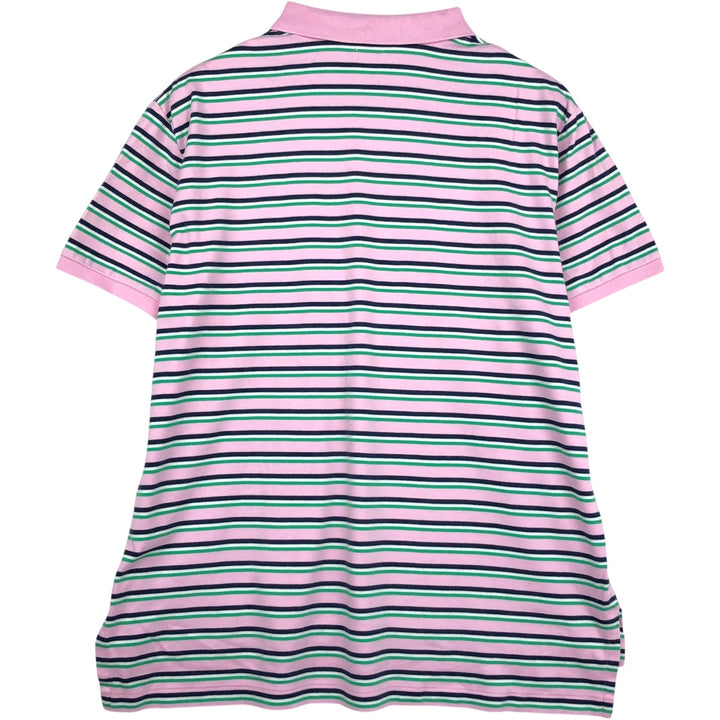 Ralph Lauren POLO RALPH LAUREN Multi-stripe Short-Sleeve Polo Shirt, Men's Size XL (approx.) cotton pink type Vintage Second Hand
