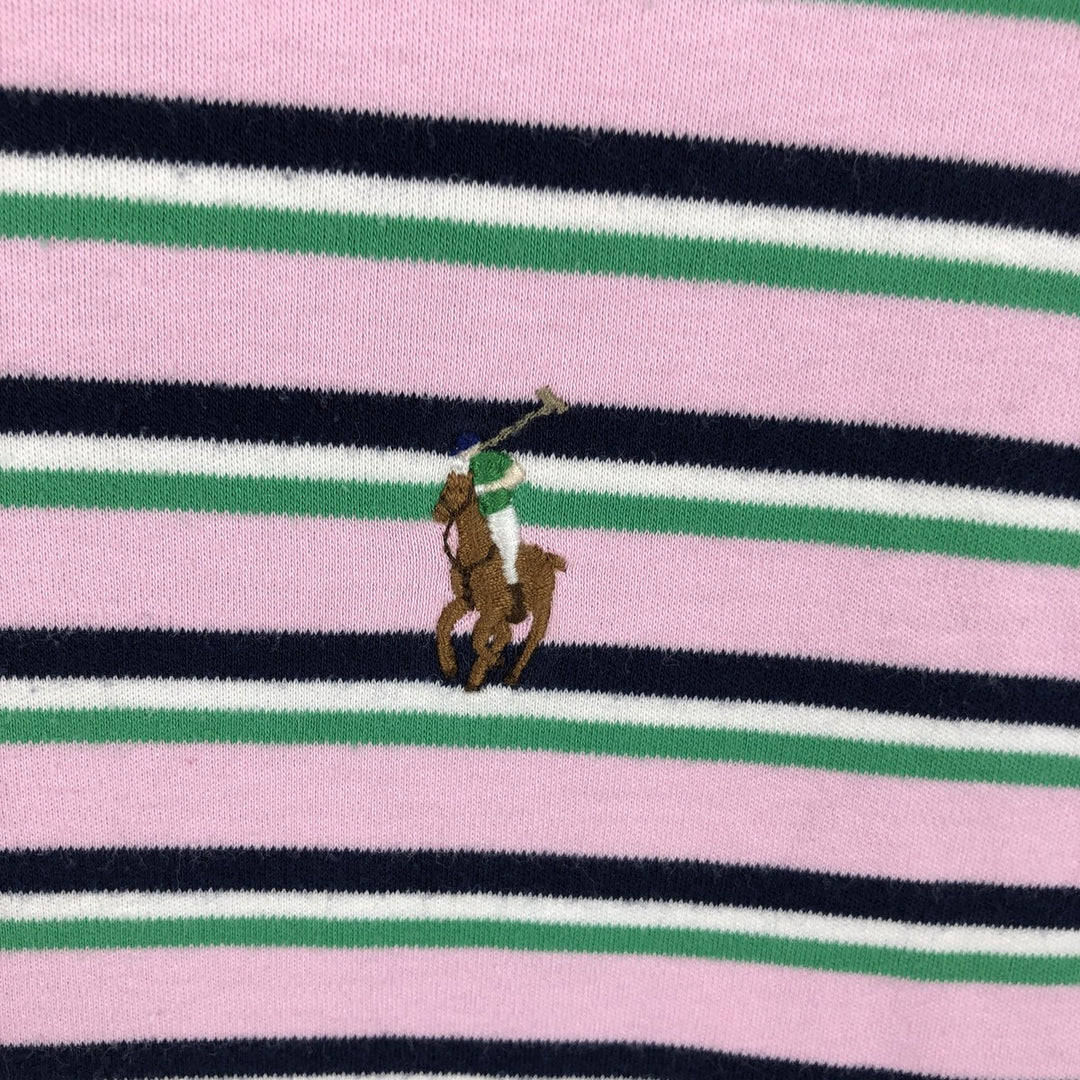 Ralph Lauren POLO RALPH LAUREN Multi-stripe Short-Sleeve Polo Shirt, Men's Size XL (approx.) cotton pink type Vintage Second Hand
